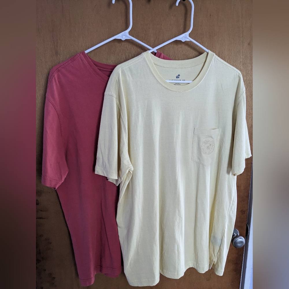 Caribbean Joe Cotton Lot of 2 T-shirts Size Large Outdoors Golf Sporting